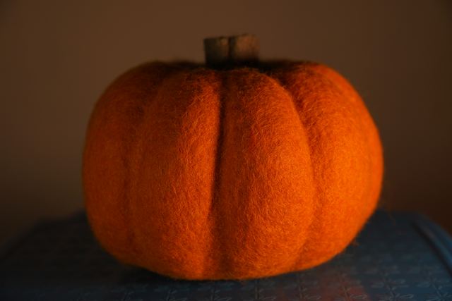 Large orange felt pumpkin